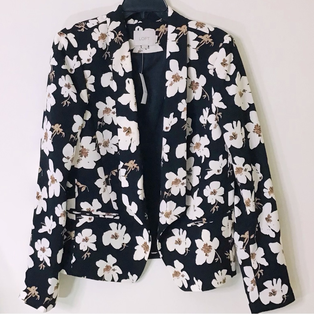LOFT Floral Blazer Jacket NWT